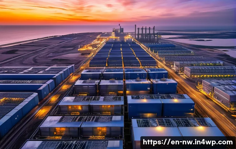 담수화 기술의 정책적 과제 - **Prompt for "The Astronomical Upfront Investment":**
    "A vast, futuristic desalination plant spr...